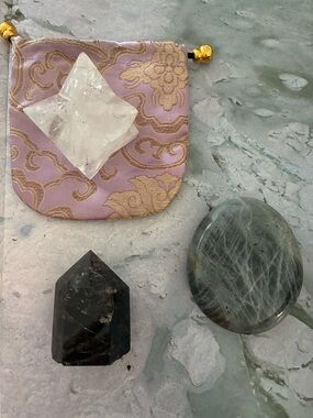 🔮 4 Piece Healing Crystal Gift in Ceramic Moon Box - Quartz Merkaba ⚡️🎁